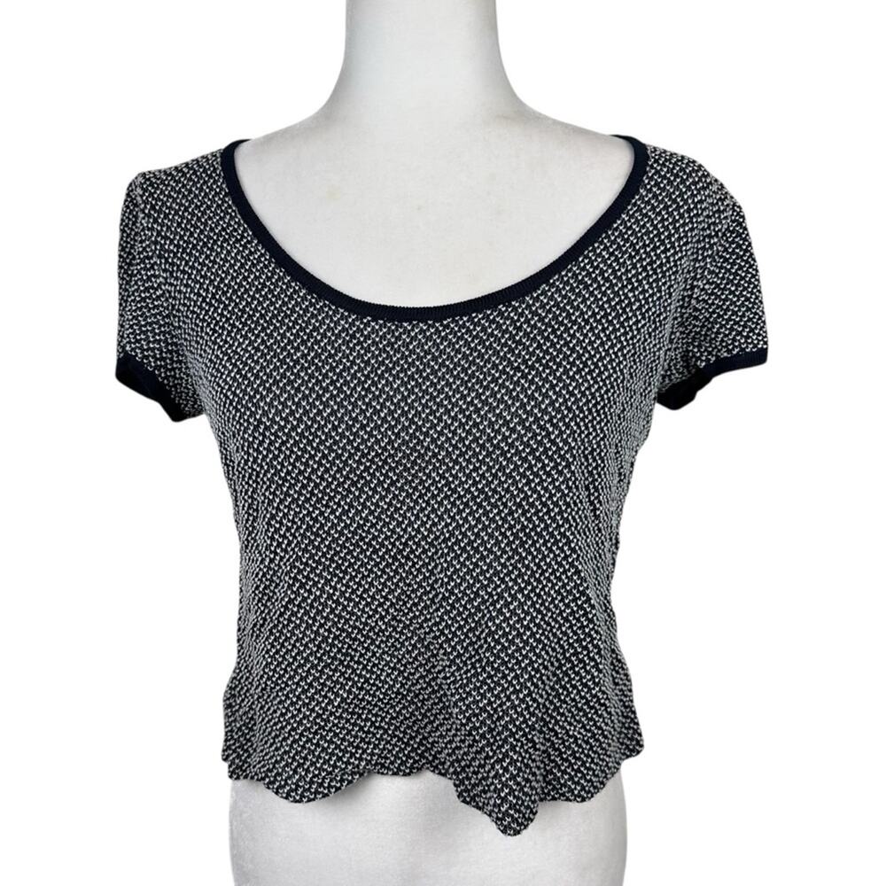 St. John Knitted Short Sleeve Sweater Top Medium